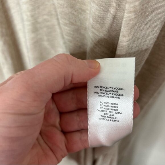 ARITZIA WILFRED Market Slit Dress Square neck Midi Tank jersey beige Size Small - Picture 13 of 15